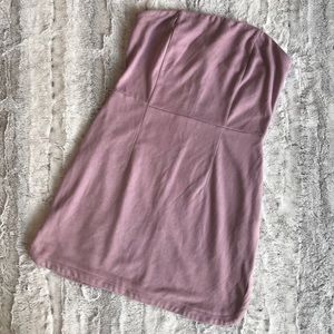 Strapless suede lilac dress